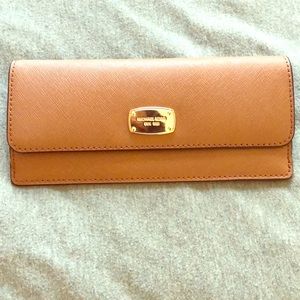 Michael Kors acorn flat wallet
